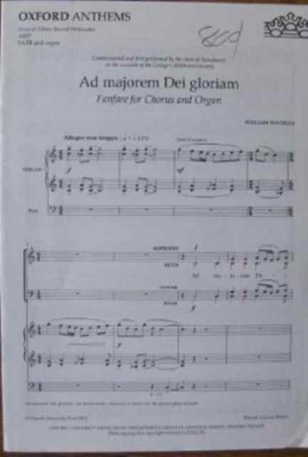 Book cover of: Ad majorem Dei gloriam. By: William Mathias