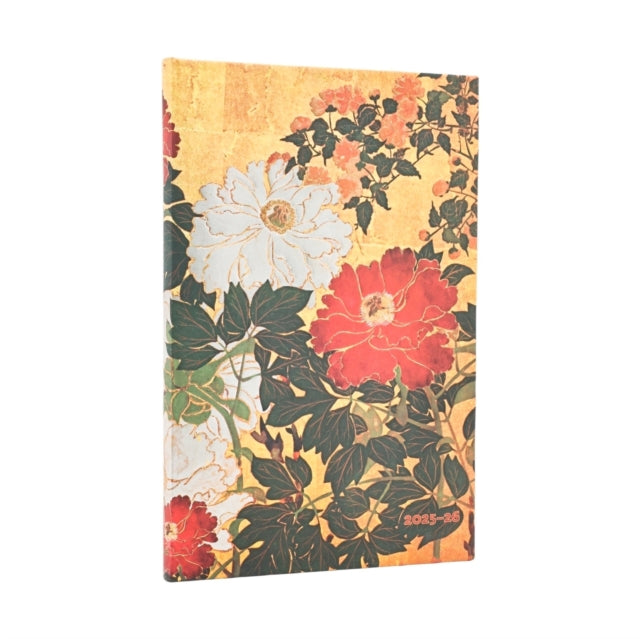 Book cover of: 2026 Natsu (Rinpa Florals) Maxi 18-month Vertical Hardcover Flexi Dayplanner 2025-2026 (Elastic Band Closure)