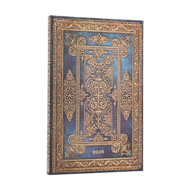 2026 Blue Luxe (Luxe Design) Maxi 12-month Horizontal Hardcover Flexi Dayplanner 2026 (Elastic Band Closure) 9780349707853 Paperblanks