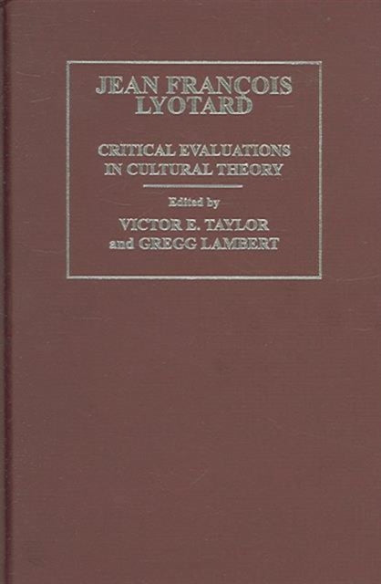 Book cover of: Jean-Francois Lyotard