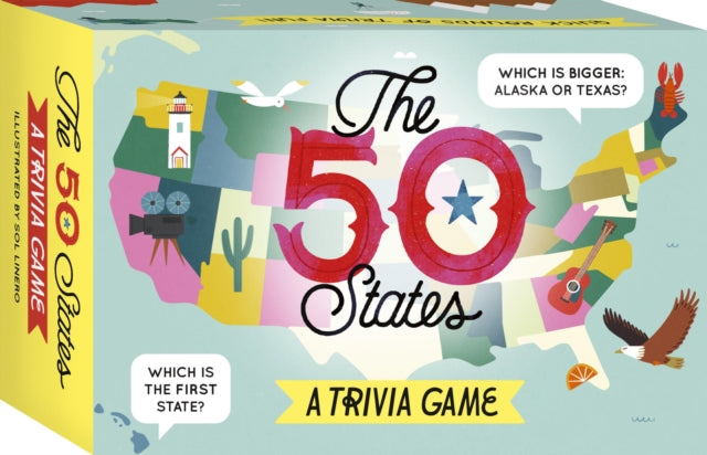 Book cover of: 50 States: A Trivia Game. By: Sol Linero