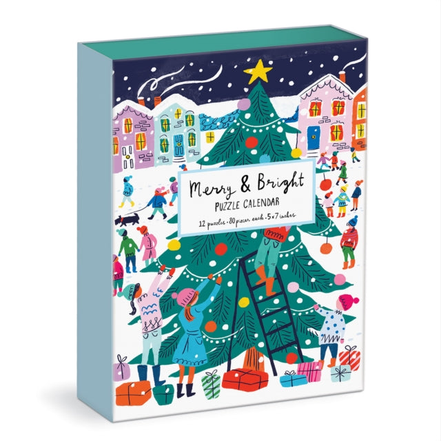 Book cover of: Louise Cunningham Merry and Bright 12 Days of Christmas Advent Puzzle Calendar