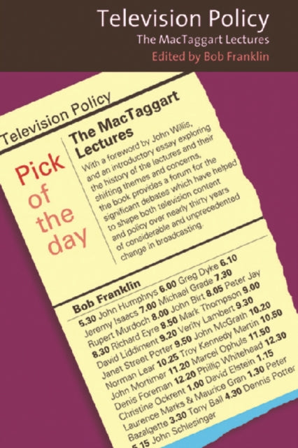 Book cover of: Television Policy. By: Bob Franklin