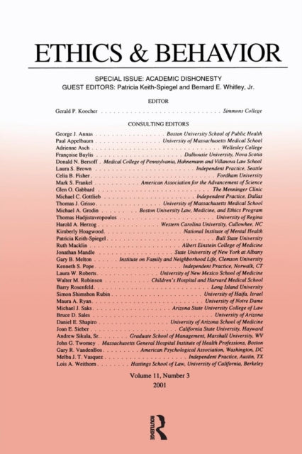 Book cover of: Academic Dishonesty