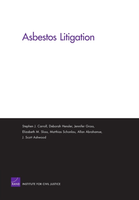 Book cover of: Asbestos Litigation. By: Stephen J. Carroll
