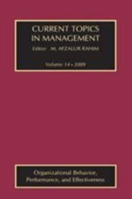 Book cover of: Current Topics in Management. By: M. Afzalur Rahim