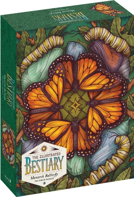 Book cover of: Illustrated Bestiary Puzzle: Monarch Butterfly (750 pieces). By: Maia Toll