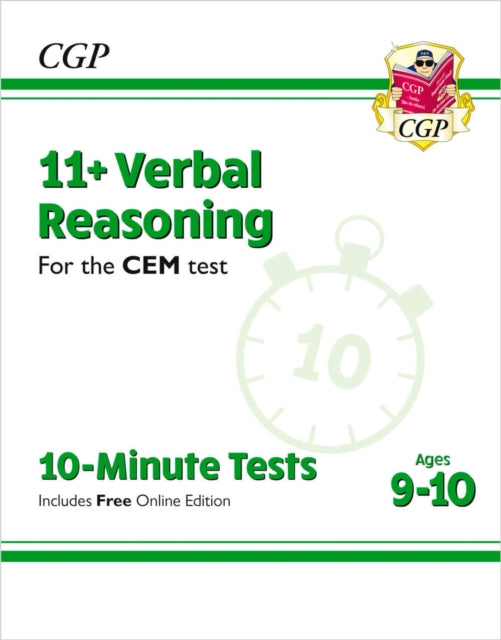 11+ CEM 10-Minute Tests: Verbal Reasoning - Ages 9-10 (with Online Edition) 9781789081923 CGP Books