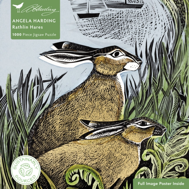 Book cover of: Adult Sustainable Jigsaw Puzzle Angela Harding: Rathlin Hares