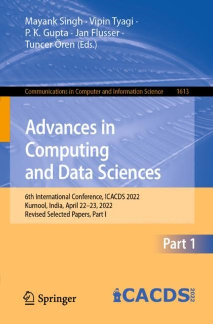 Book cover of: Advances in Computing and Data Sciences. By: Mayank Singh