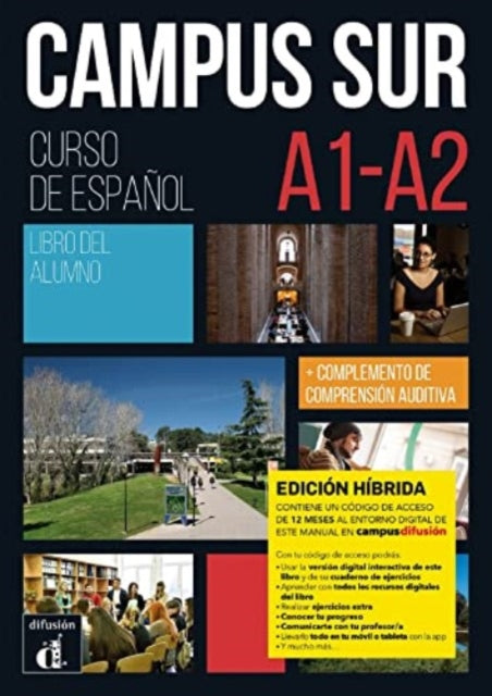 Book cover of: Campus Sur A1-A2 - Edicion hibrida - Libro del alumno. By: Francisco Rosales Varo