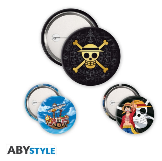 Book cover of: One Piece Skull & Luffy 3 Badge Pack