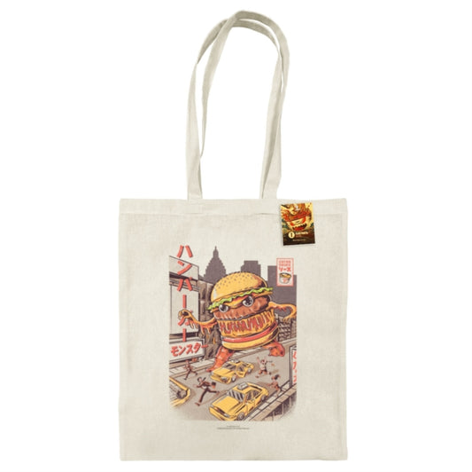 Book cover of: Ilustrata (Burgerzilla) Natural Tote Bag