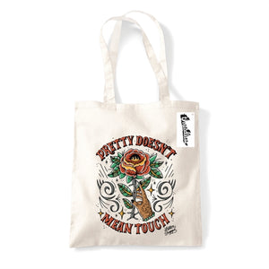 Letter Shoppe (Pretty Doesn'T Mean Touch) Natural Tote Bag