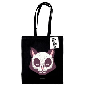 Tobe Fonseca (Cat Skull Face) Black Tote Bag