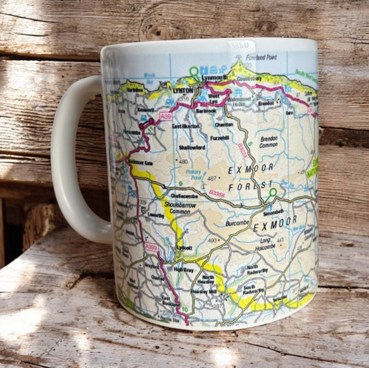 Book cover of: OS Map Ceramic Mug - Exmoor National Park