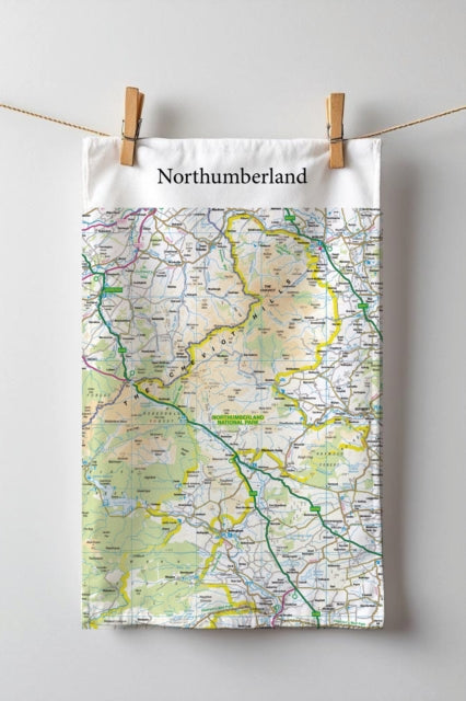 Book cover of: OS Map Tea-towel - Northumberland National Park