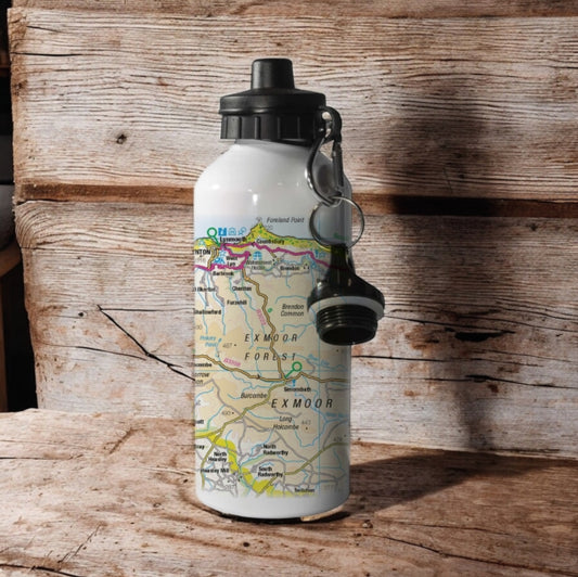 Book cover of: OS Map 600ml Metal Water Bottle - Exmoor National Park