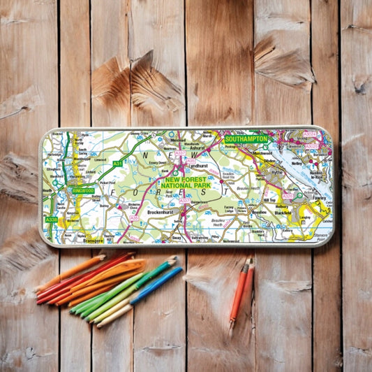 Book cover of: OS Map Metal Pencil Tin - New Forest National Park