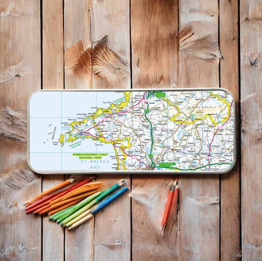 Book cover of: OS Map Metal Pencil Tin - Pembrokeshire Coast National Park