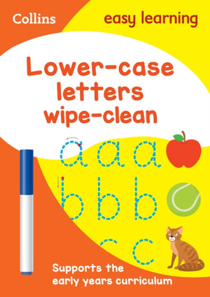 Lower Case Letters Age 3-5 Wipe Clean Activity Book, Ideal for Home Learning