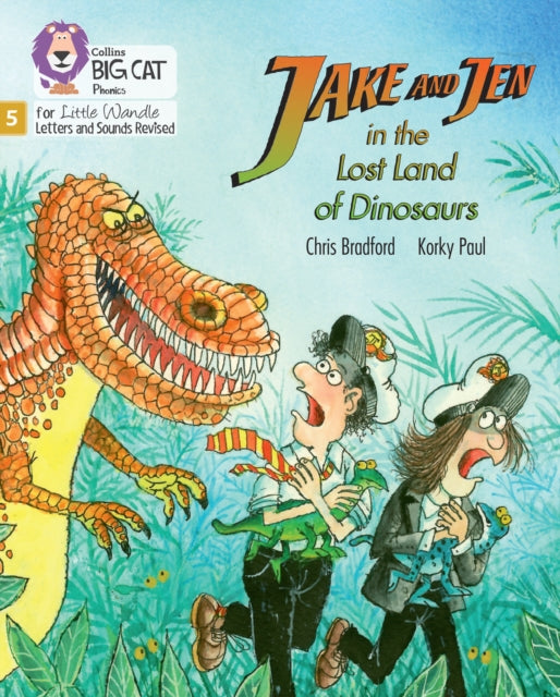 Book cover of: Jake and Jen in the Lost Land of Dinosaurs. By: Collins Big Cat