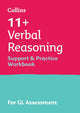 Book cover of: 11+ Verbal Reasoning Support and Practice Workbook. By: Collins 11+