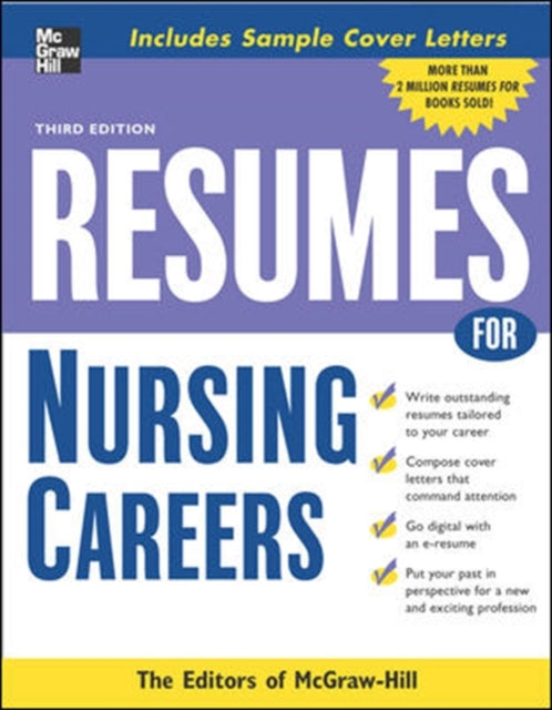 Book cover of: Resumes for Nursing Careers. By: McGraw-Hill Book Company, McGraw-Hill