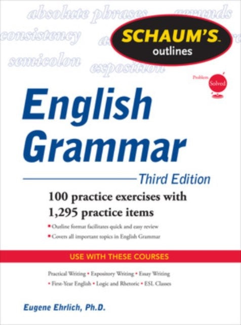 Book cover of: Schaum's Outline of English Grammar, Third Edition. By: Eugene Ehrlich
