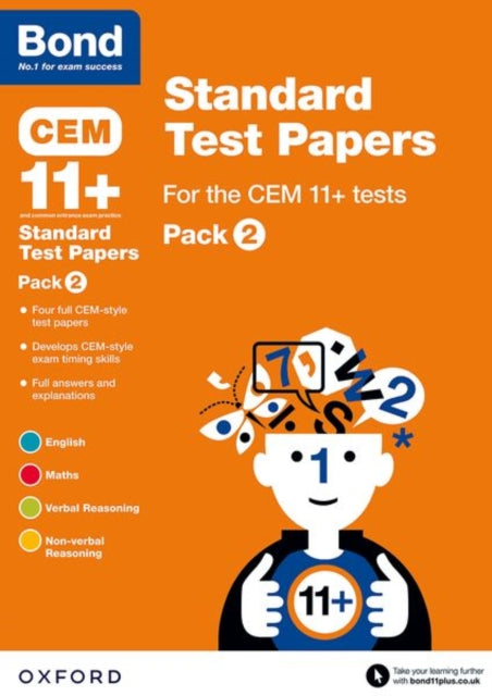 Book cover of: CEM: Bond 11+ Standard Test Papers: Ready for the 2025 Cambridge Select Insight exam. By: Michellejoy Hughes