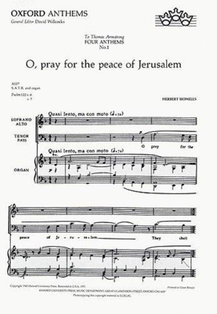 Book cover of: O pray for the peace of Jerusalem