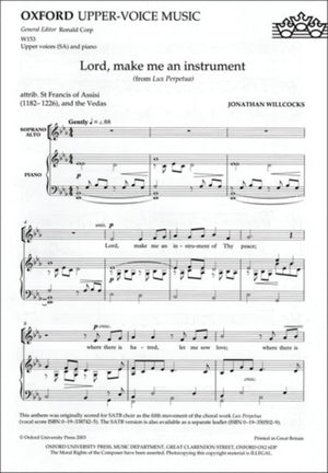 Lord, make me an instrument (from Lux Perpetua)