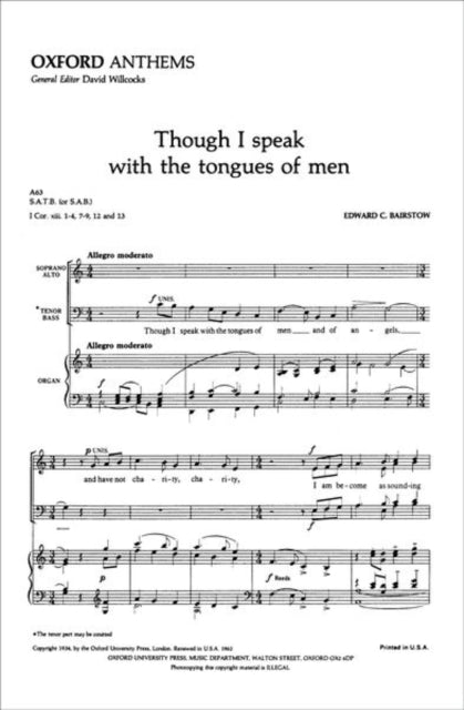 Book cover of: Though I speak with the tongues of men