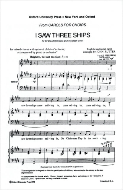 Book cover of: I saw three ships. By: John Rutter