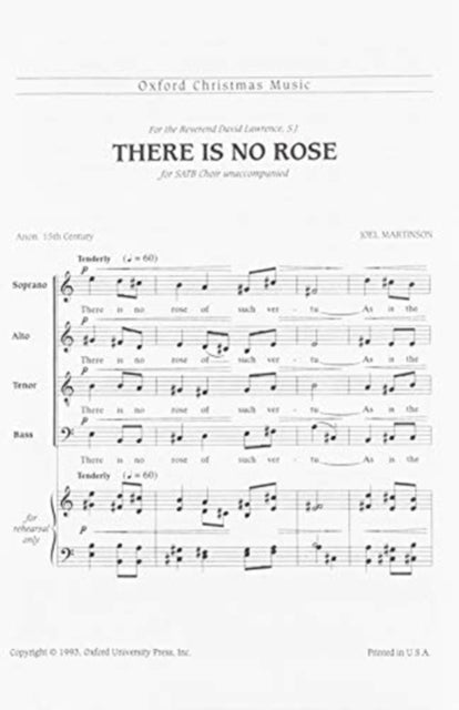 Book cover of: There is no rose. By: Joel Martinson