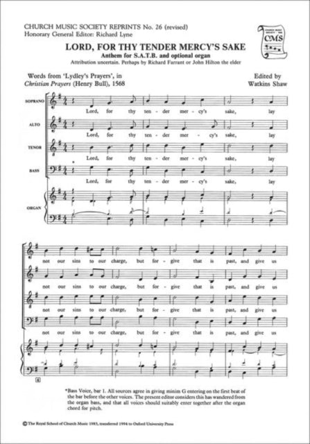 Book cover of: Lord, for thy tender mercy's sake