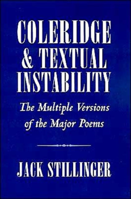 Book cover of: Coleridge and Textual Instability