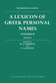 Book cover of: Lexicon of Greek Personal Names: Volume II: Attica