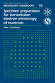 Book cover of: Specimen Preparation for Transmission Electron Microscopy of Materials