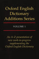 Book cover of: Oxford English Dictionary Additions Series: Volume 1