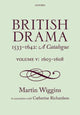 Book cover of: British Drama 1533-1642: A Catalogue. By: Martin Wiggins