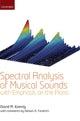 Book cover of: Spectral Analysis of Musical Sounds with Emphasis on the Piano. By: David M. Koenig