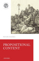 Book cover of: Propositional Content. By: Peter Hanks