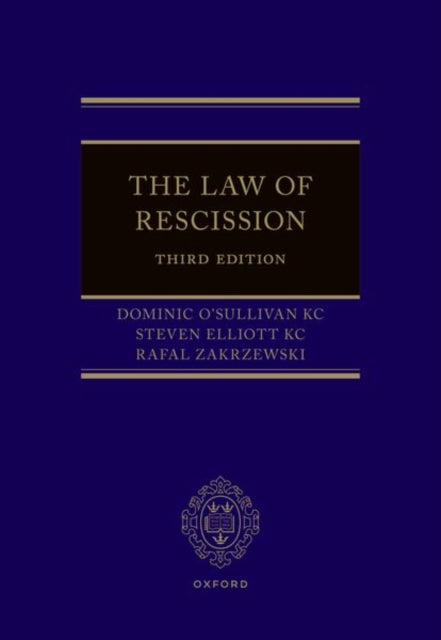 Book cover of: Law of Rescission. By: Dominic O'Sullivan QC
