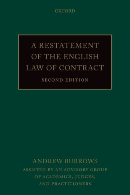 Book cover of: Restatement of the English Law of Contract. By: Andrew Burrows
