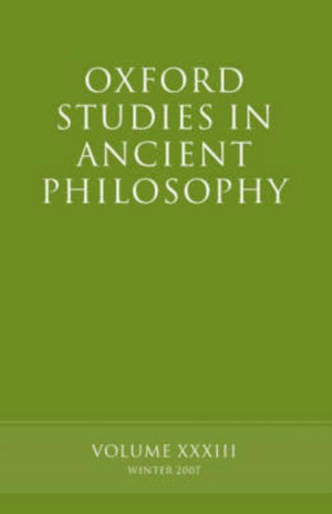 Oxford Studies in Ancient Philosophy XXXIII