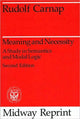 Book cover of: Meaning and Necessity. By: Rudolf Carnap