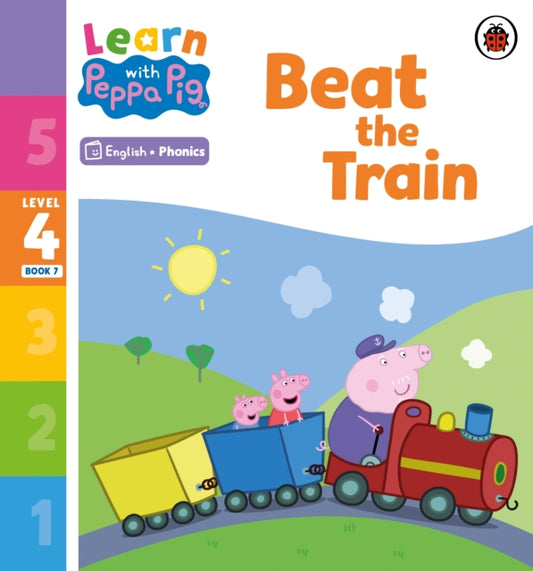 Book cover of: Learn with Peppa Phonics Level 4 Book 7 – Beat the Train (Phonics Reader). By: Peppa Pig