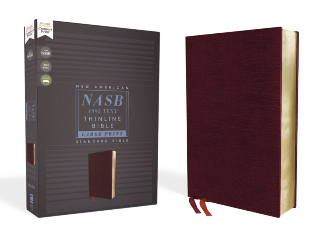Book cover of: NASB, Thinline Bible, Large Print, Bonded Leather, Burgundy, Red Letter, 1995 Text, Comfort Print. By: Zondervan Publishing Company
