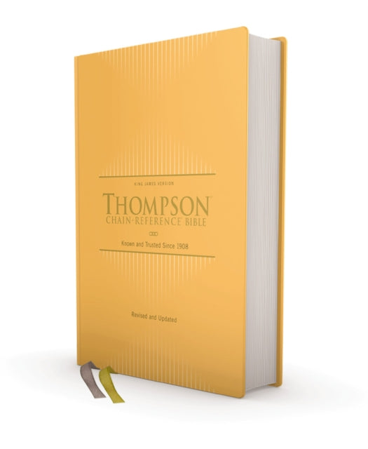 Book cover of: KJV, Thompson Chain-Reference Bible, Hardcover, Yellow Gold, Red Letter, Comfort Print. By: Zondervan Publishing Company